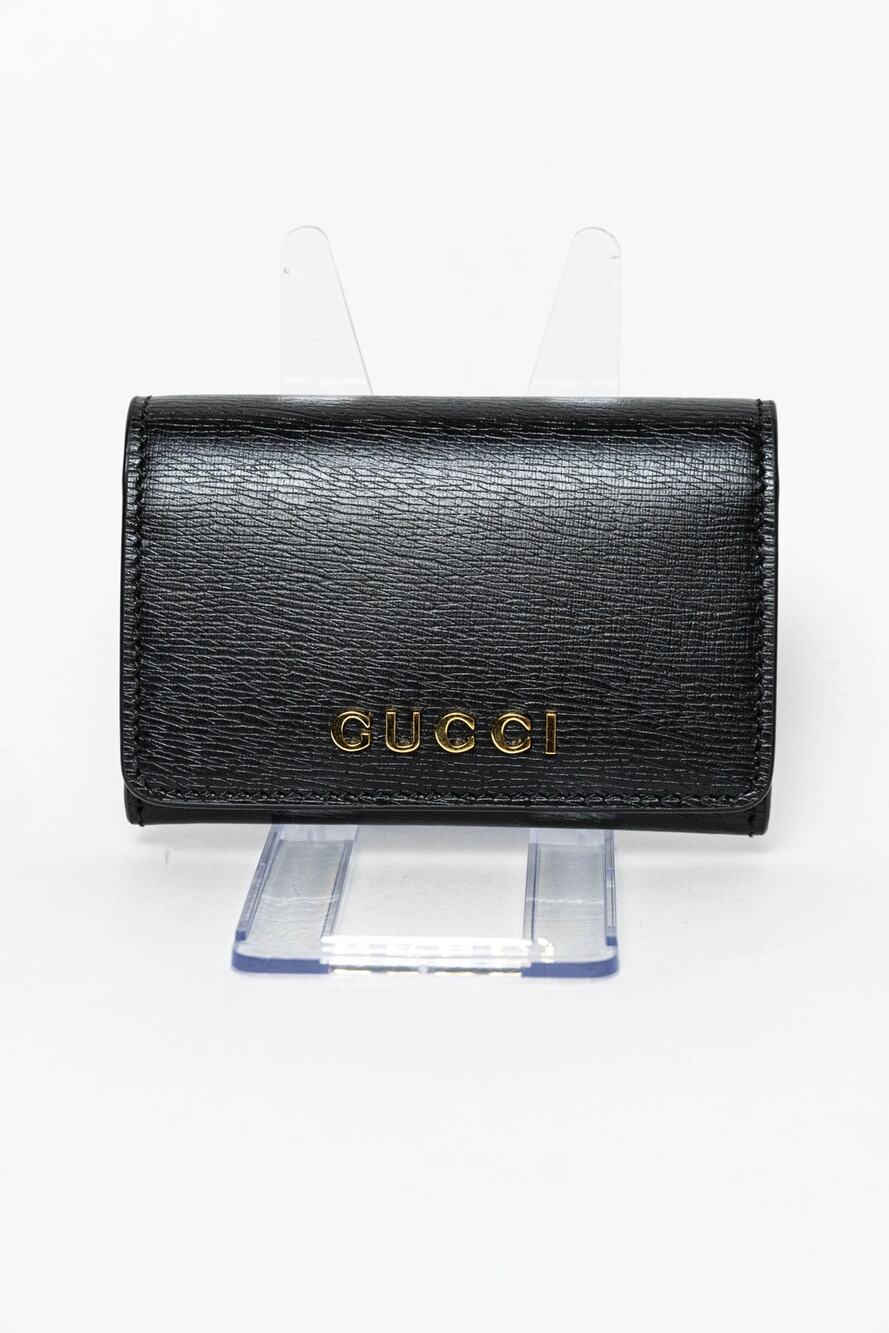 Gucci Black Leather Bi-fold card case
